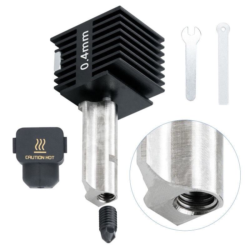 Hardened steel 3D printer nozzles